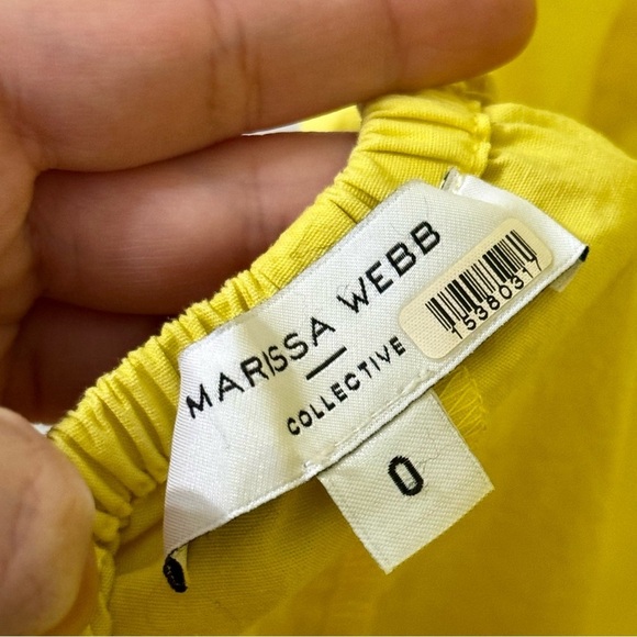 Marissa Webb Collective Yellow Cutout Flutter Sleeve Midi Dress Size 0 - Picture 8 of 11